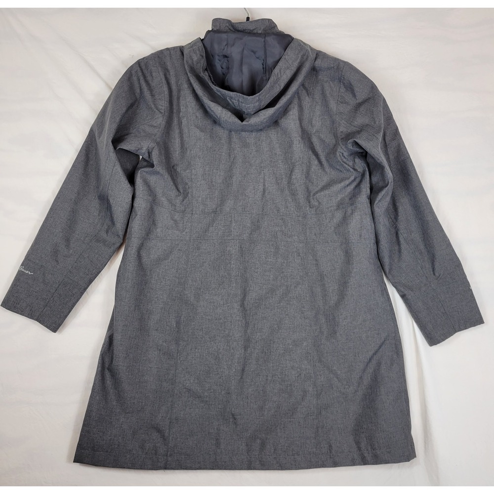 Eddie Bauer WeatherEdge Rain Jacket Gray Heathered Parka Hooded Womens XL - Picture 9 of 11